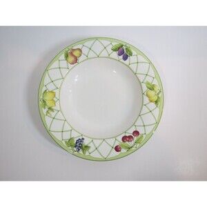 MIKASA Optima FRUIT RAPTURE Y4001, Large 9" Flat Rimmed Soup Bowls Set of 8